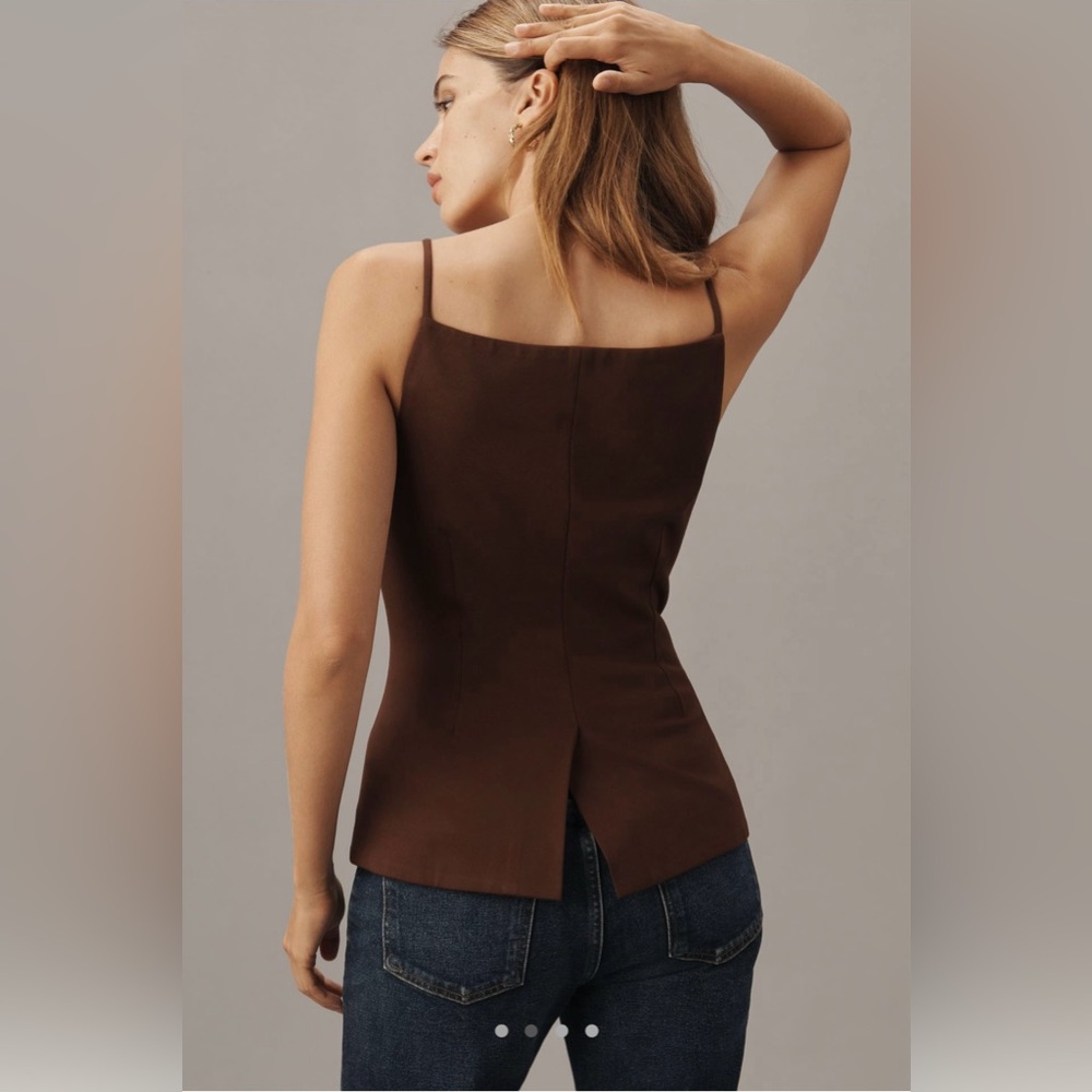 Anthropologie Sunday in Brooklyn Ponte Apron Vest in Chocolate - Picture 2 of 7